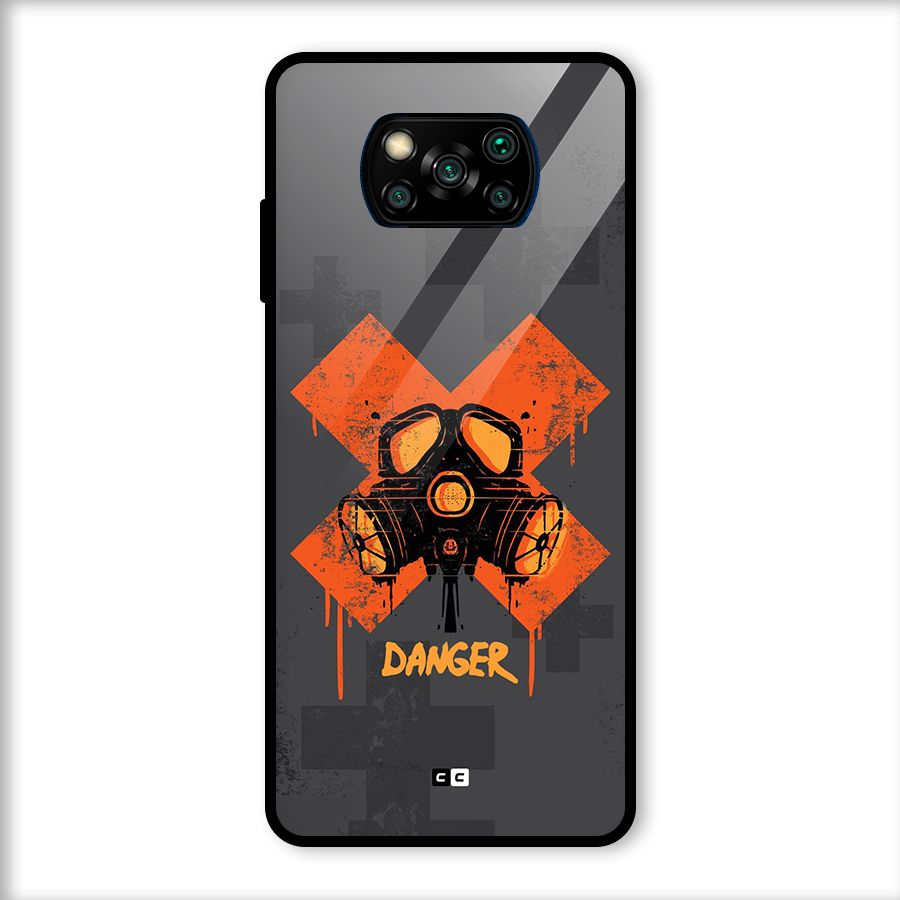 Danger Mask Glass Back Case for Poco X3