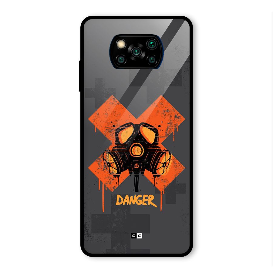 Danger Mask Glass Back Case for Poco X3 Pro