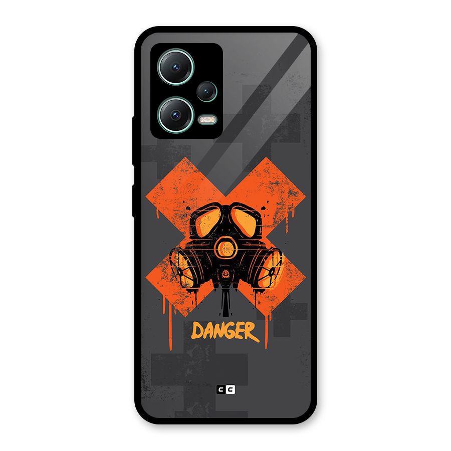 Danger Mask Glass Back Case for Poco X5