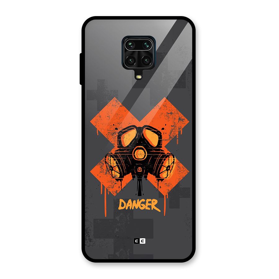 Danger Mask Glass Back Case for Redmi Note 9 Pro