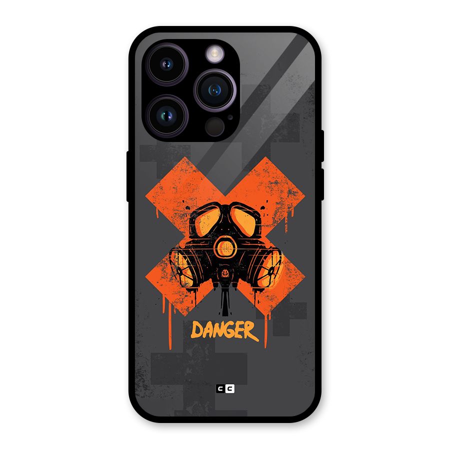 Danger Mask Glass Back Case for iPhone 14 Pro