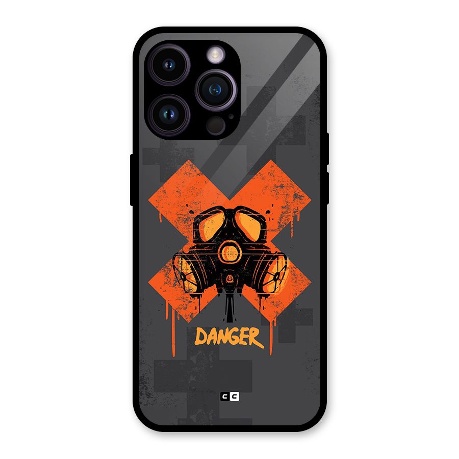 Danger Mask Glass Back Case for iPhone 14 Pro Max