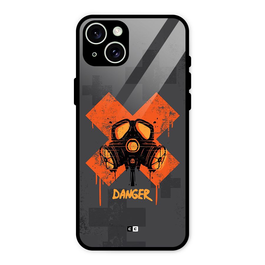 Danger Mask Glass Back Case for iPhone 15 Plus
