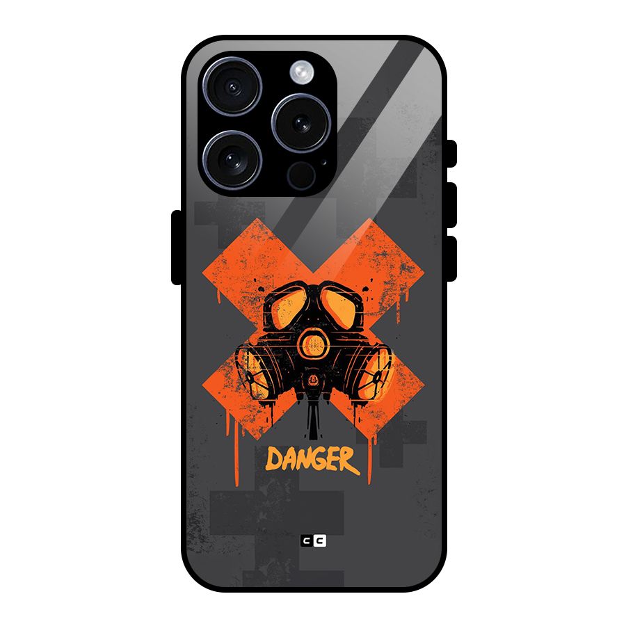 Danger Mask Glass Back Case for iPhone 15 Pro