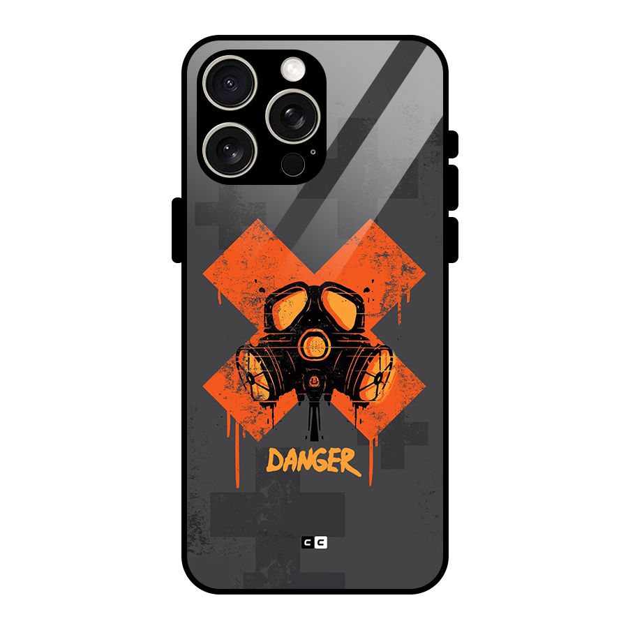 Danger Mask Glass Back Case for iPhone 15 Pro Max