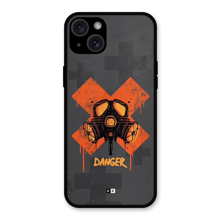Danger Mask Metal Back Case for iPhone 15 Plus