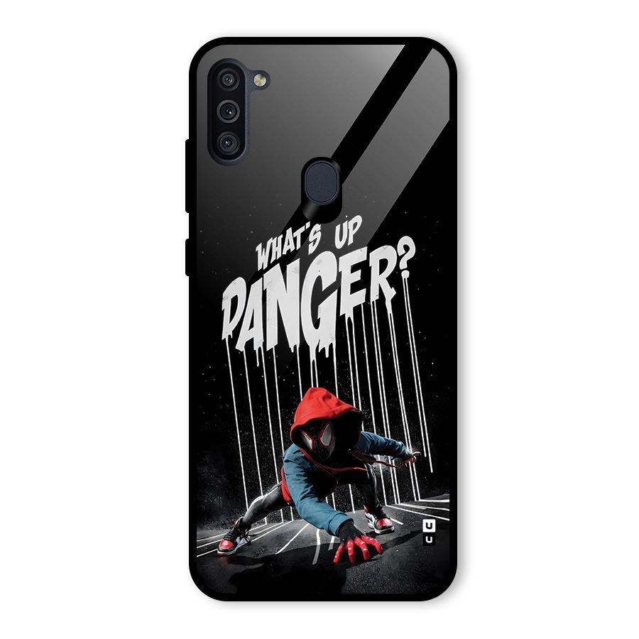 Danger Up Glass Back Case for Galaxy M11