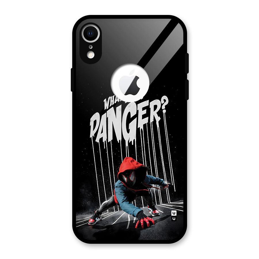 Danger Up Glass Back Case for iPhone XR Logo Cut
