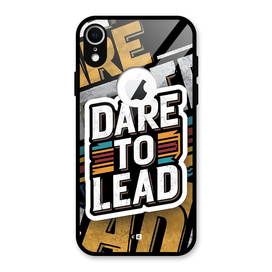 Dare To Lead Glass Back Case for iPhone XR Logo Cut