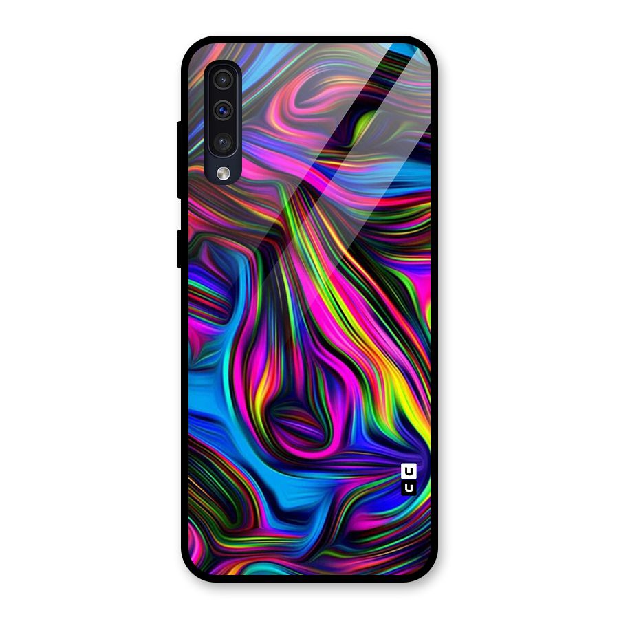 Dark Colorful Oil Abstract Glass Back Case for Galaxy A30s