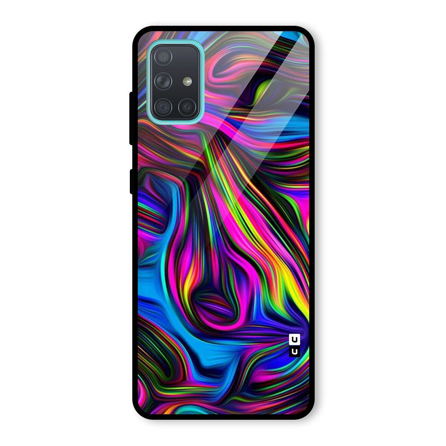 Dark Colorful Oil Abstract Glass Back Case for Galaxy A71
