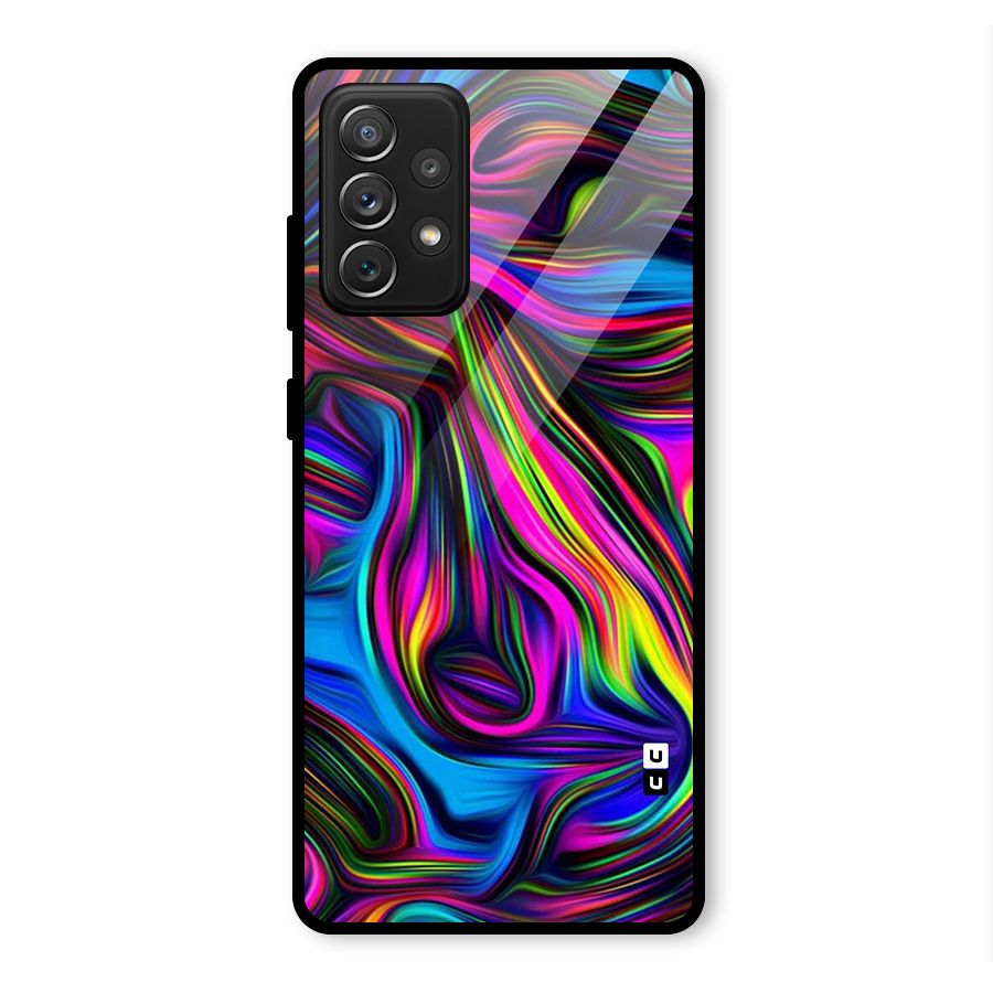 Dark Colorful Oil Abstract Glass Back Case for Galaxy A72