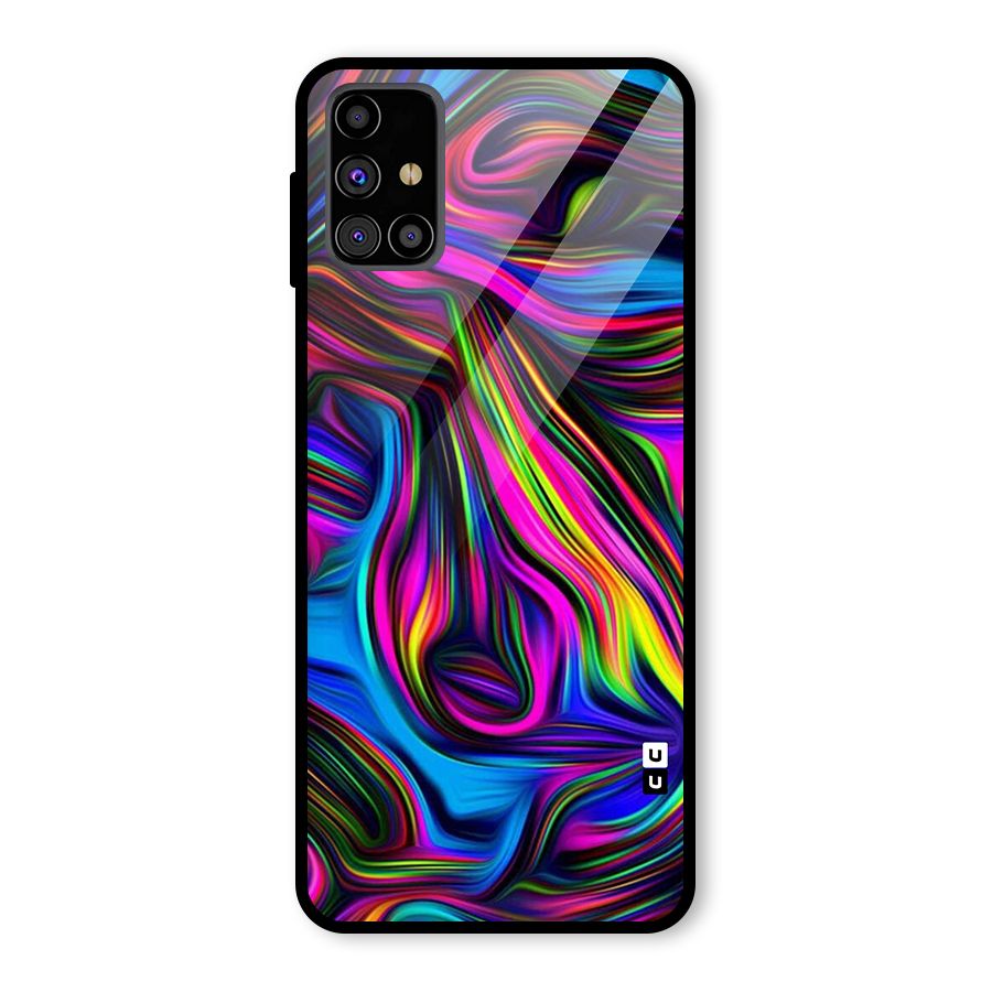 Dark Colorful Oil Abstract Glass Back Case for Galaxy M31s