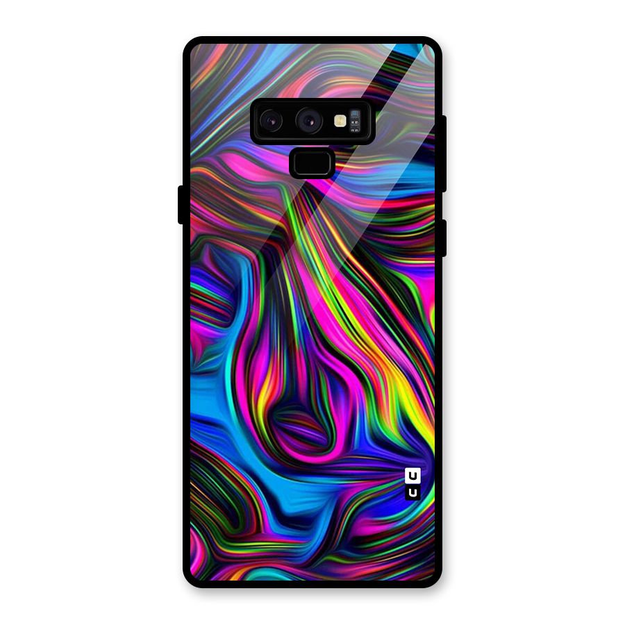 Dark Colorful Oil Abstract Glass Back Case for Galaxy Note 9