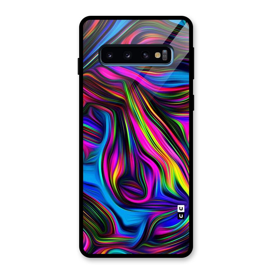 Dark Colorful Oil Abstract Glass Back Case for Galaxy S10