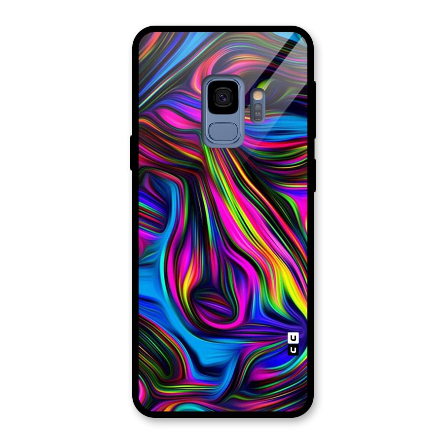 Dark Colorful Oil Abstract Glass Back Case for Galaxy S9