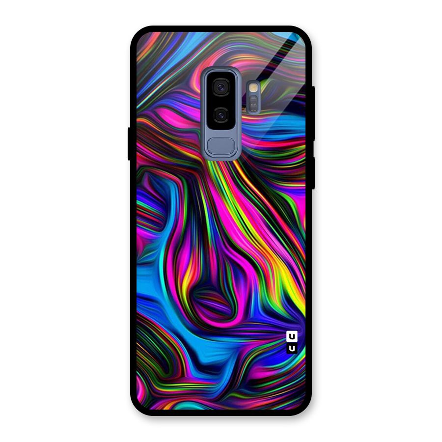 Dark Colorful Oil Abstract Glass Back Case for Galaxy S9 Plus