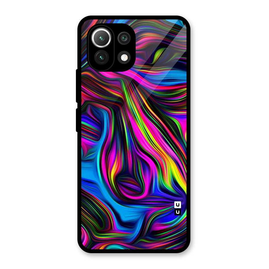 Dark Colorful Oil Abstract Glass Back Case for Mi 11 Lite NE 5G