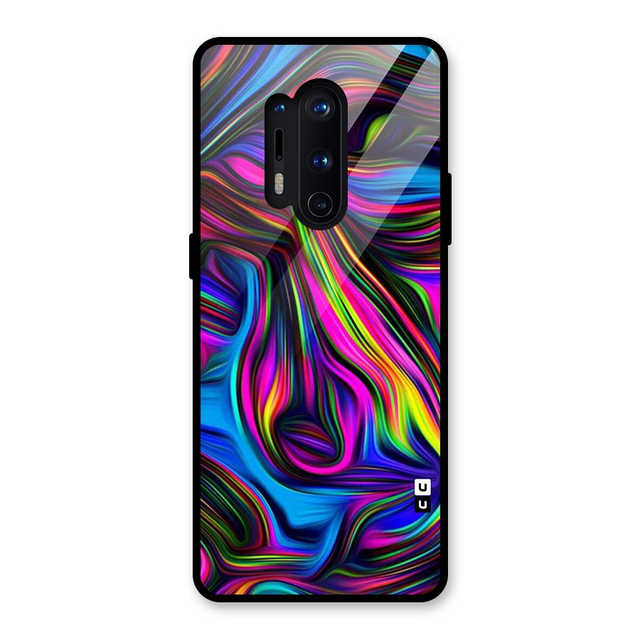 Dark Colorful Oil Abstract Glass Back Case for OnePlus 8 Pro