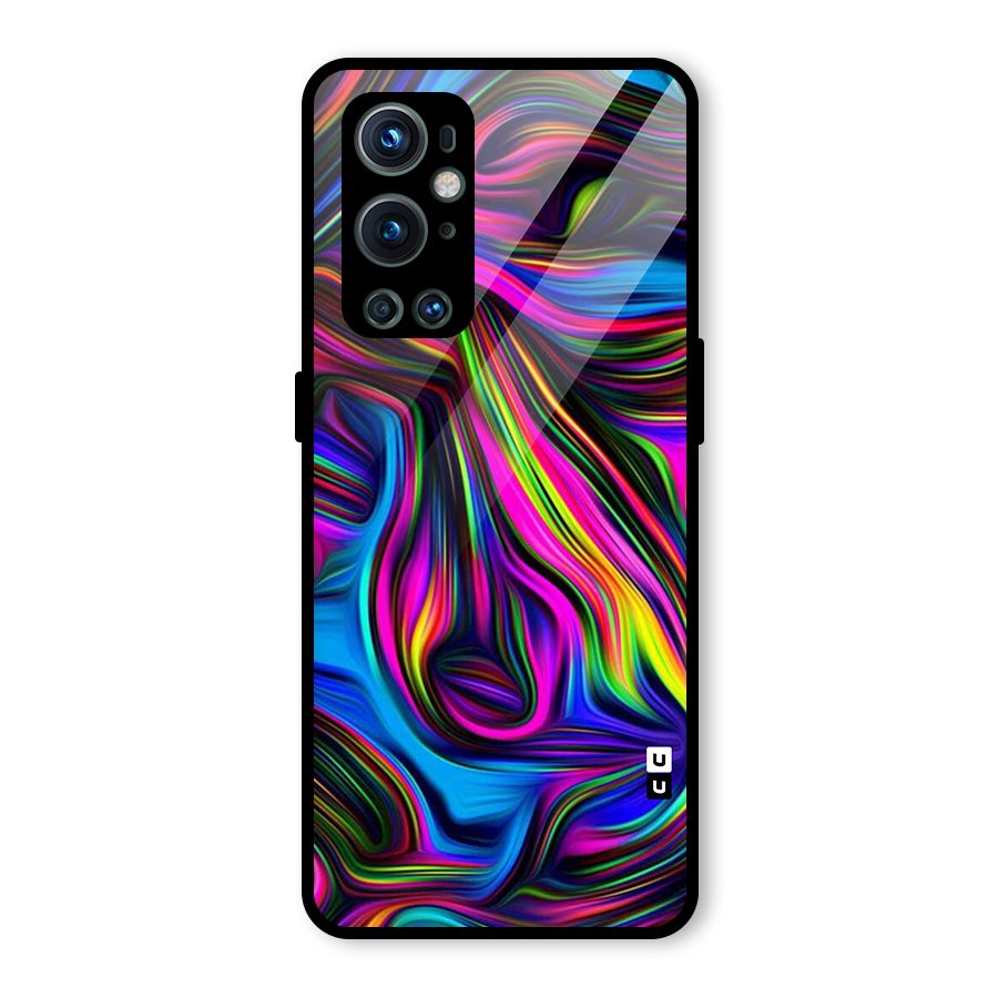 Dark Colorful Oil Abstract Glass Back Case for OnePlus 9 Pro