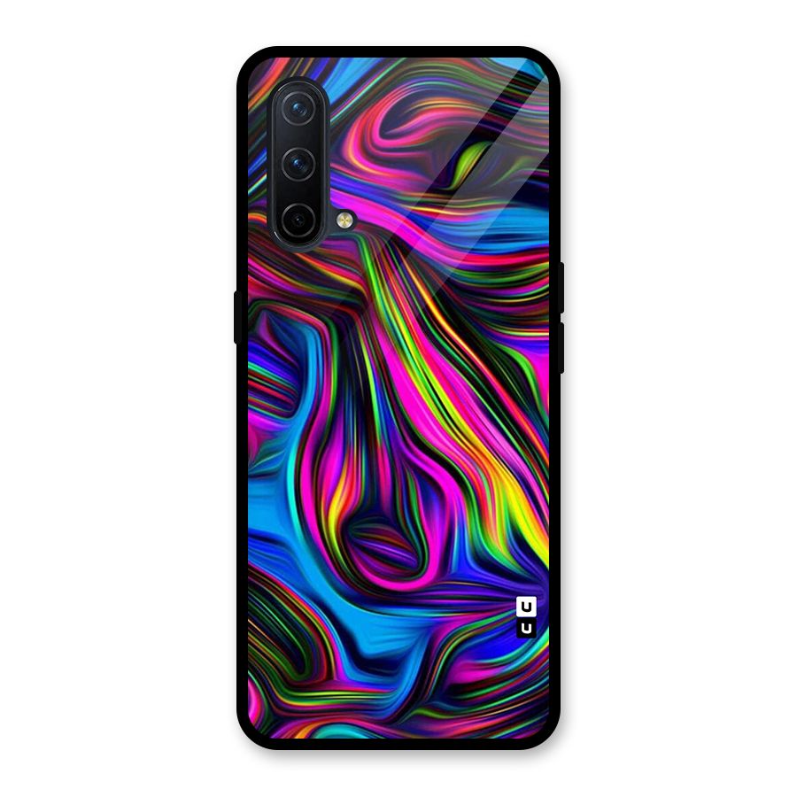 Dark Colorful Oil Abstract Glass Back Case for OnePlus Nord CE 5G