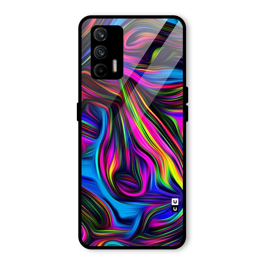 Dark Colorful Oil Abstract Glass Back Case for Realme GT 5G