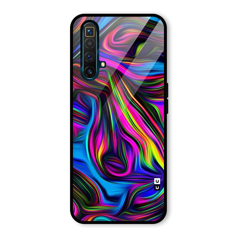 Dark Colorful Oil Abstract Glass Back Case for Realme X3