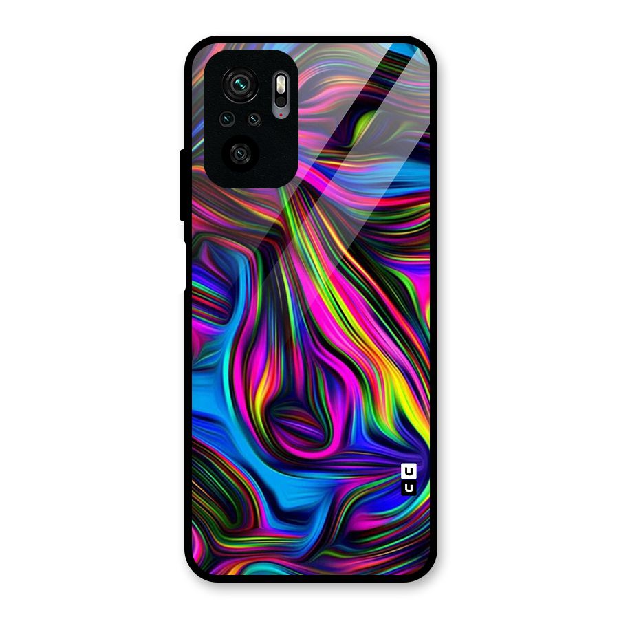 Dark Colorful Oil Abstract Glass Back Case for Redmi Note 10S