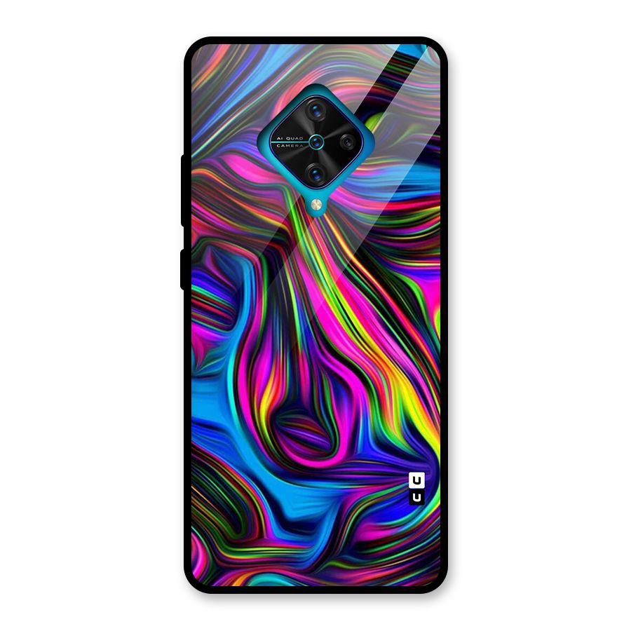 Dark Colorful Oil Abstract Glass Back Case for Vivo S1 Pro