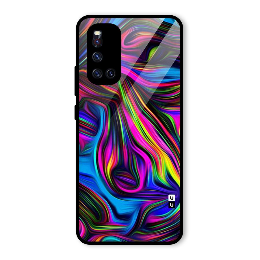 Dark Colorful Oil Abstract Glass Back Case for Vivo V19