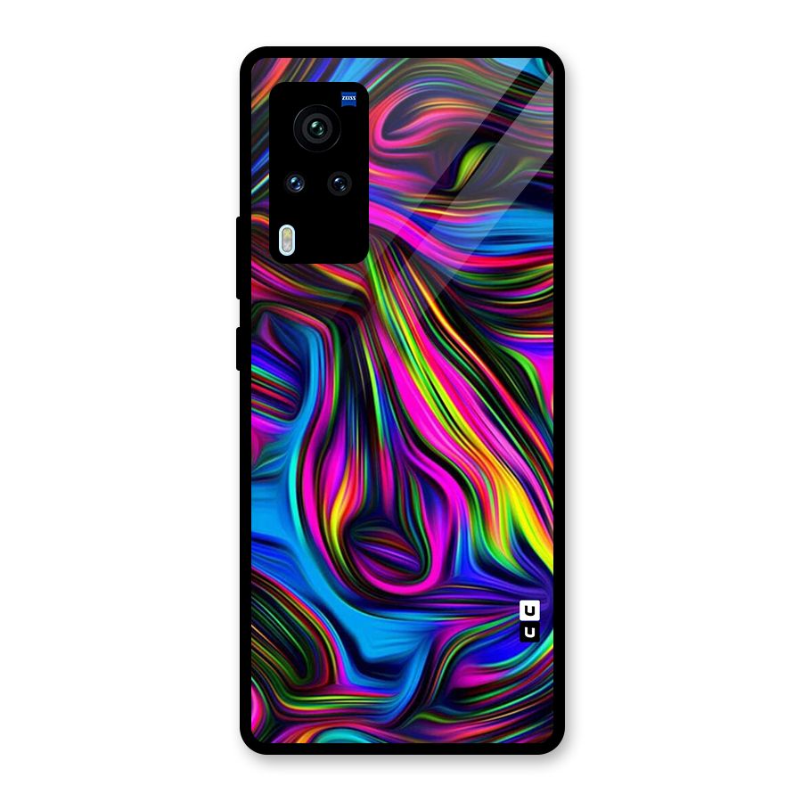 Dark Colorful Oil Abstract Glass Back Case for Vivo X60 Pro