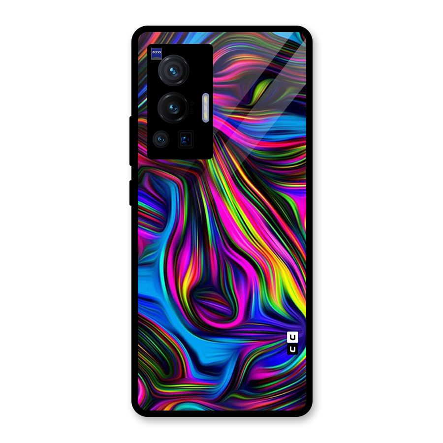 Dark Colorful Oil Abstract Glass Back Case for Vivo X70 Pro