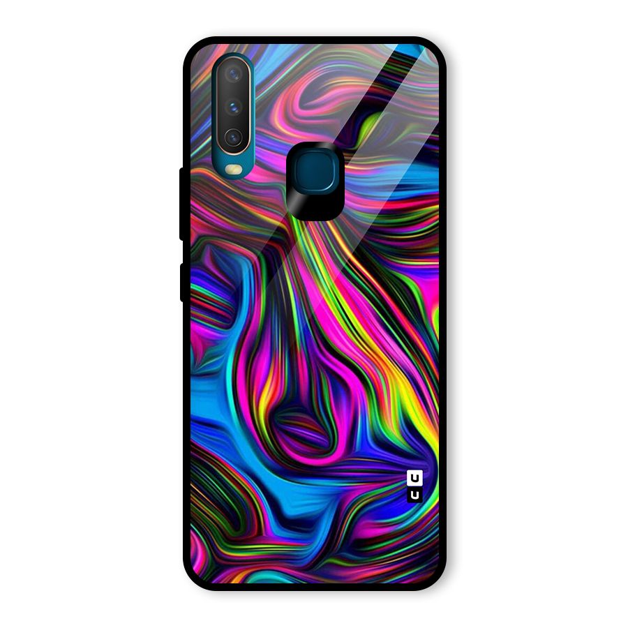 Dark Colorful Oil Abstract Glass Back Case for Vivo Y17