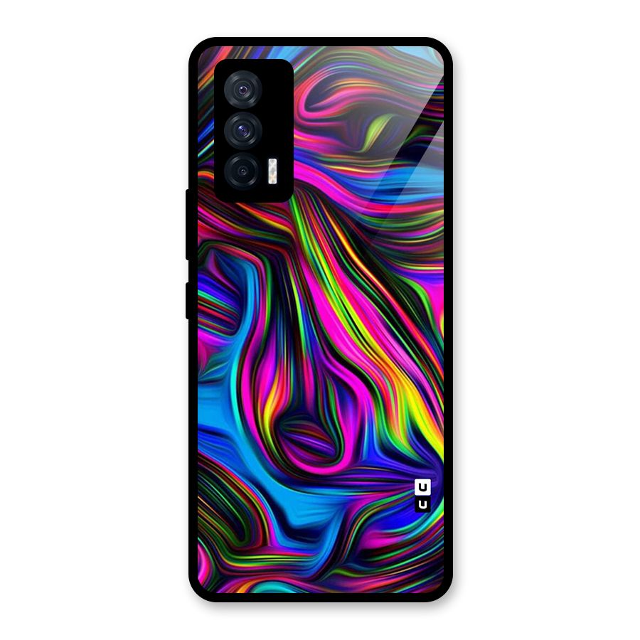 Dark Colorful Oil Abstract Glass Back Case for Vivo iQOO 7 5G