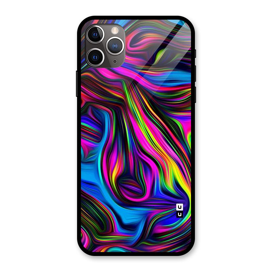 Dark Colorful Oil Abstract Glass Back Case for iPhone 11 Pro Max