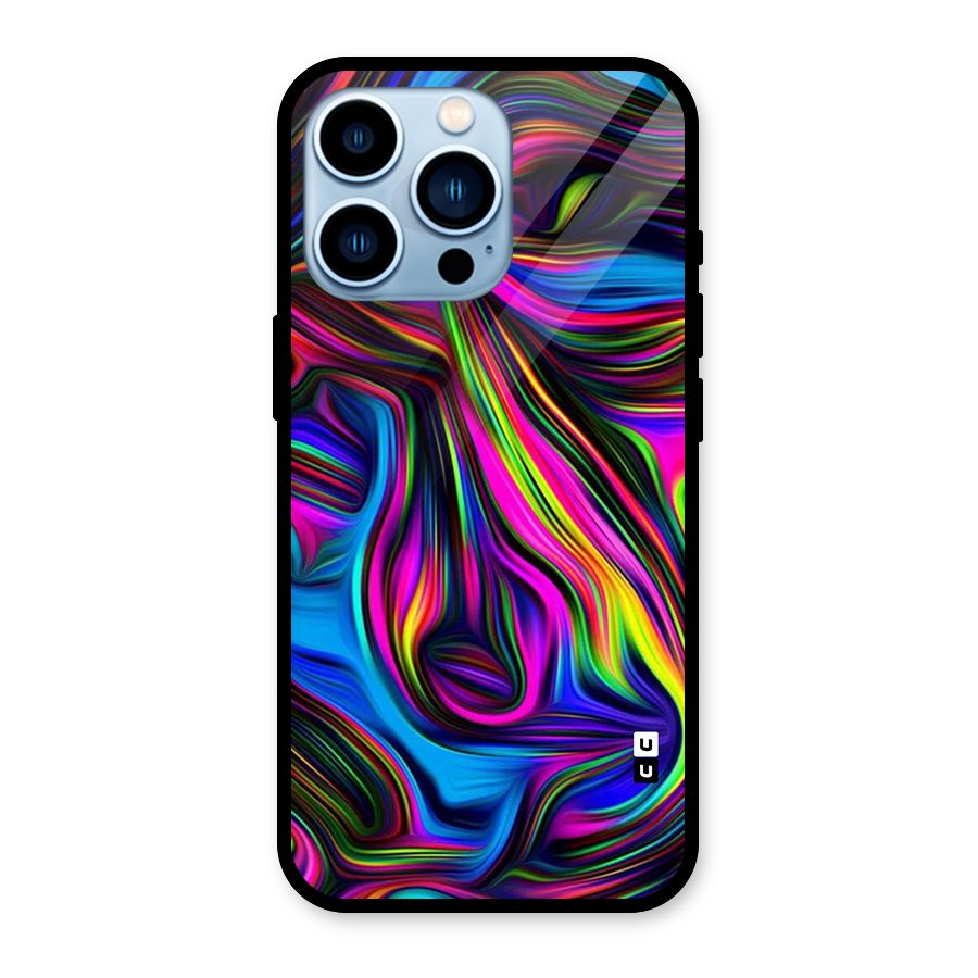 Dark Colorful Oil Abstract Glass Back Case for iPhone 13 Pro