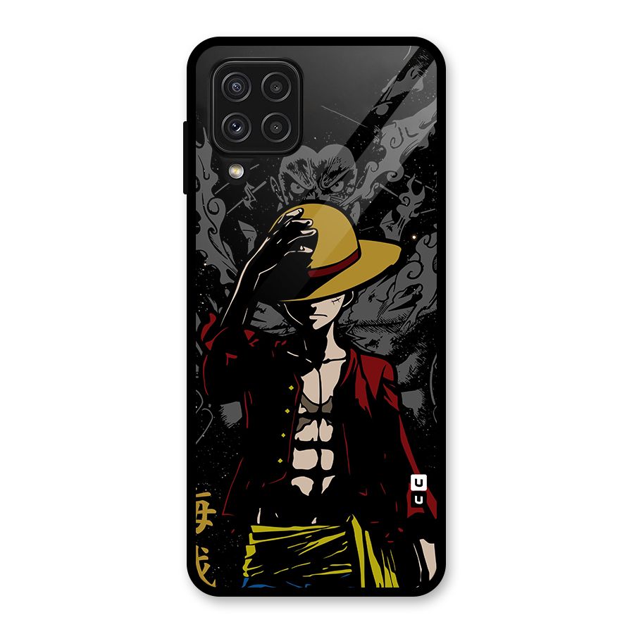 Dark Luffy Art Glass Back Case for Galaxy A22 4G