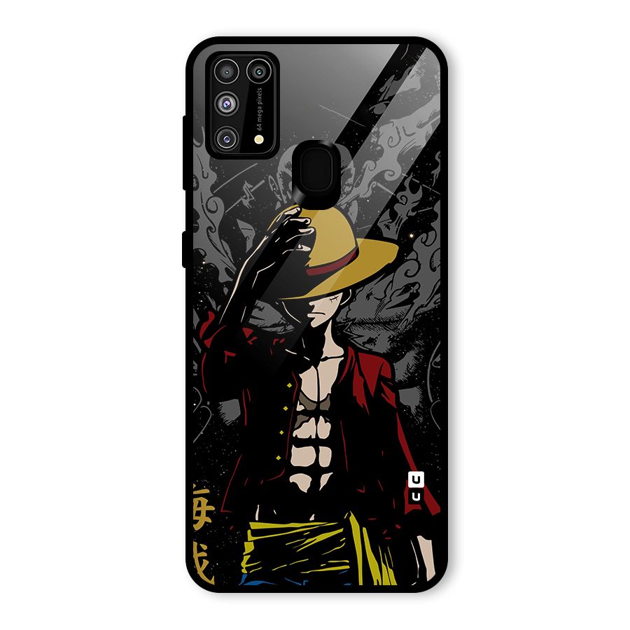 Dark Luffy Art Glass Back Case for Galaxy F41