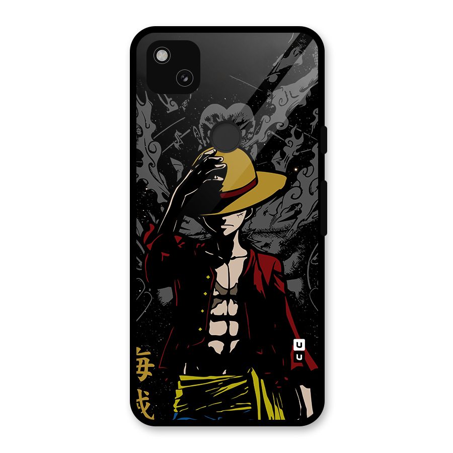 Dark Luffy Art Glass Back Case for Google Pixel 4a
