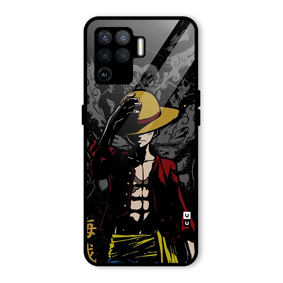 Dark Luffy Art Glass Back Case for Oppo F19 Pro