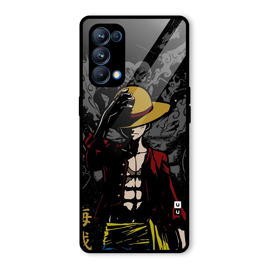 Dark Luffy Art Glass Back Case for Oppo Reno5 Pro 5G