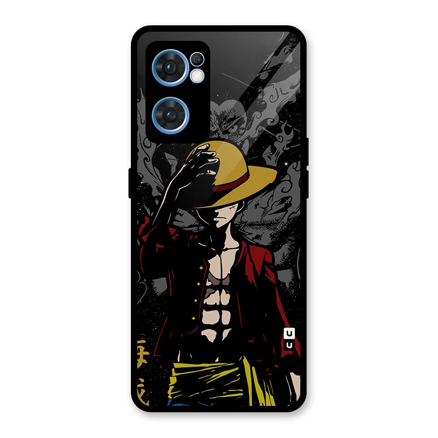 Dark Luffy Art Glass Back Case for Oppo Reno7 5G