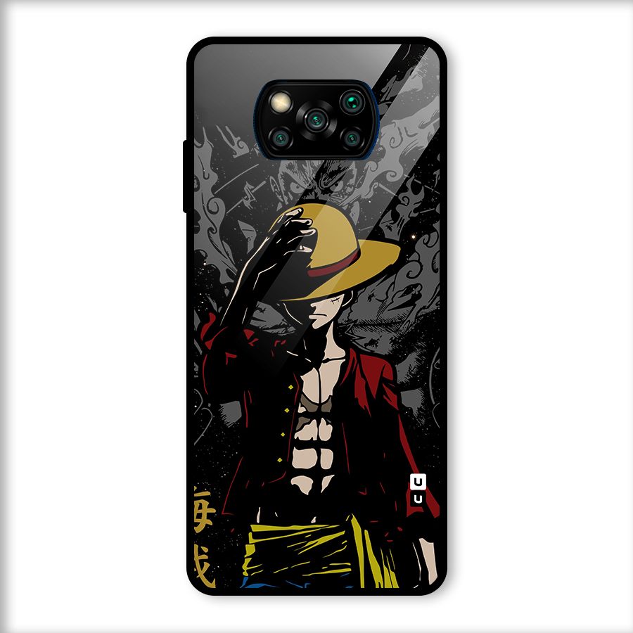 Dark Luffy Art Glass Back Case for Poco X3
