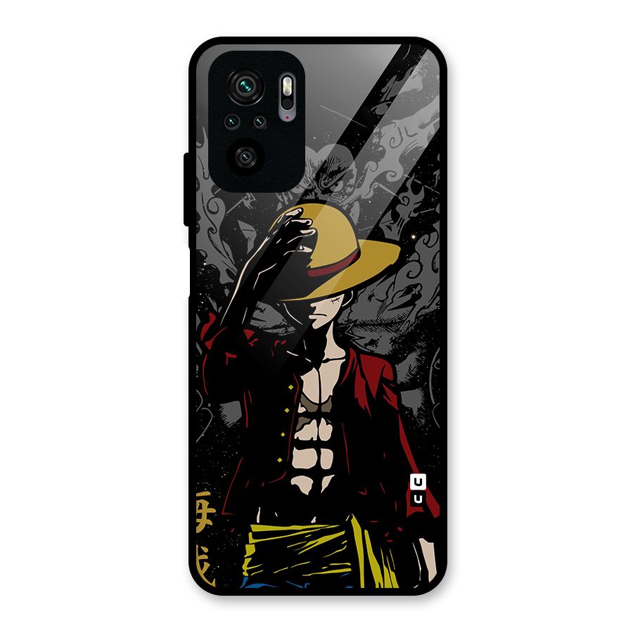 Dark Luffy Art Glass Back Case for Redmi Note 10S