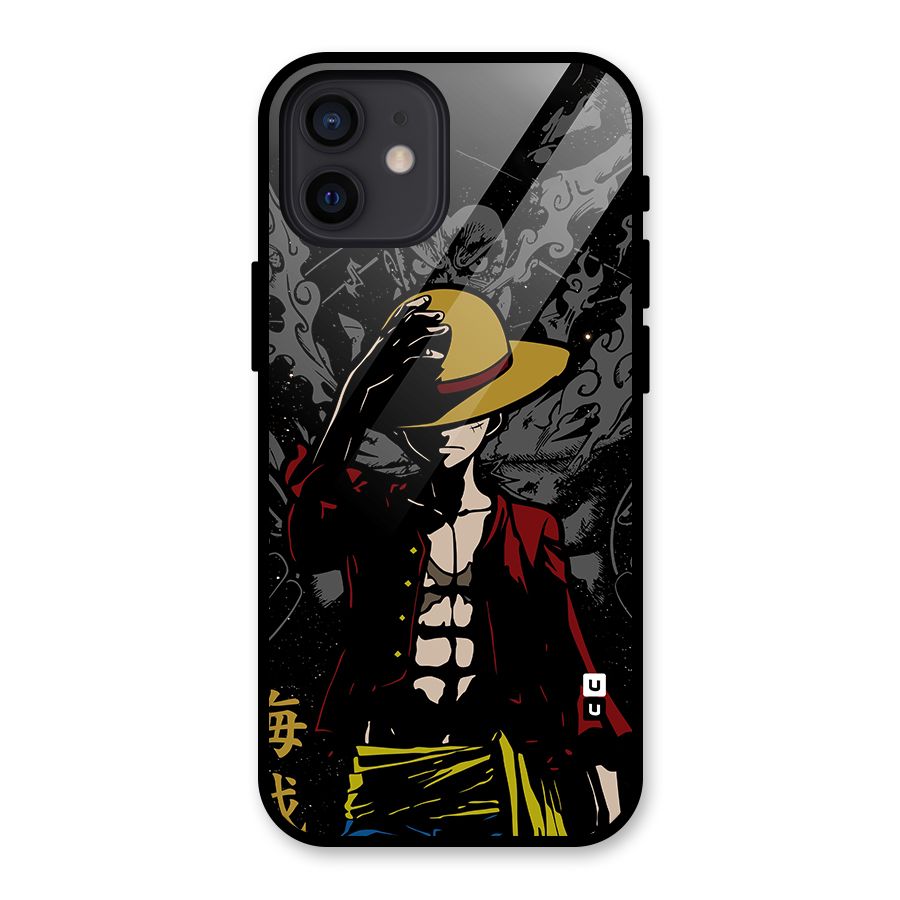 Dark Luffy Art Glass Back Case for iPhone 12