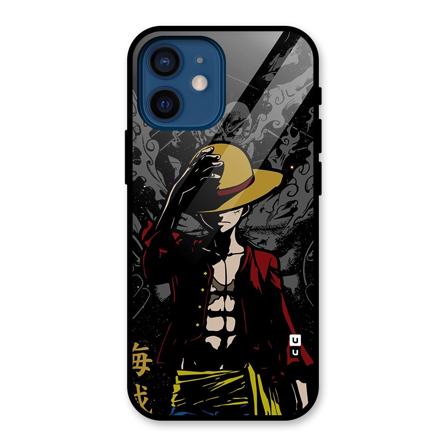 Dark Luffy Art Glass Back Case for iPhone 12 Mini