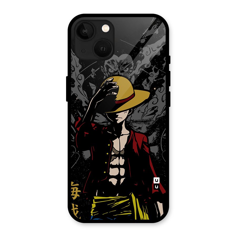 Dark Luffy Art Glass Back Case for iPhone 13