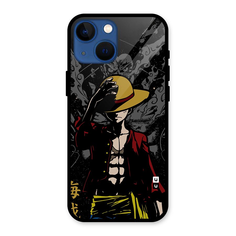 Dark Luffy Art Glass Back Case for iPhone 13 Mini