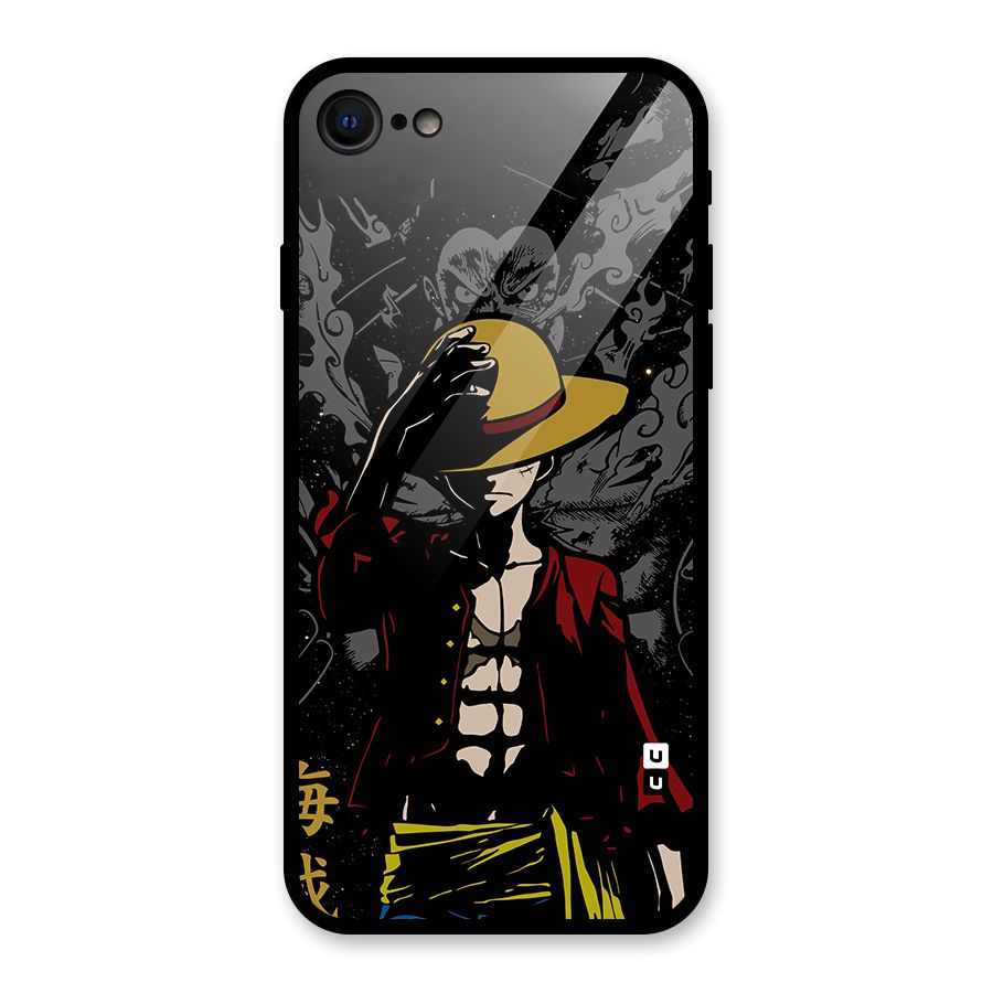 Dark Luffy Art Glass Back Case for iPhone 8