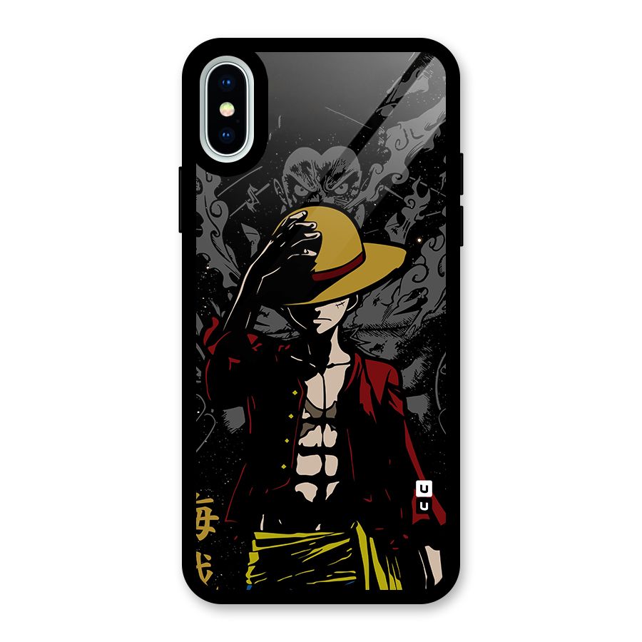 Dark Luffy Art Glass Back Case for iPhone X